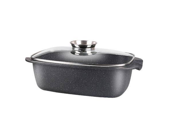 Royal Swiss - Braisière Grill revêtement anti-adhésive effet pierre, de 35 cm - 2 couleurs
