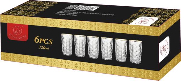 Royal Swiss - Set of 6 Glasses with Ruched Texture