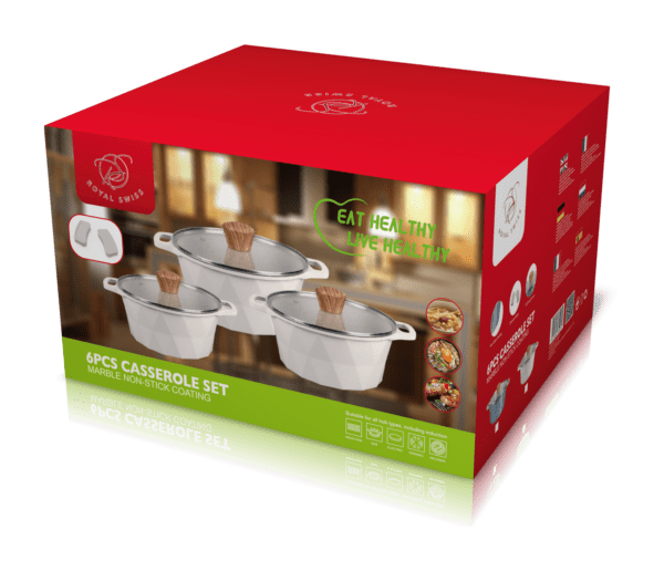 Royal Swiss - 28cm+32cm+36cm Casserole Set / Set de Casserole 28cm+32cm+36cm