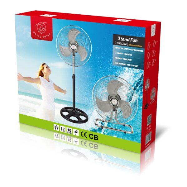 Royal Swiss - 2in1 Fan (Standing or Table ) / Ventilateur 2en1 (sur table ou sur pied)