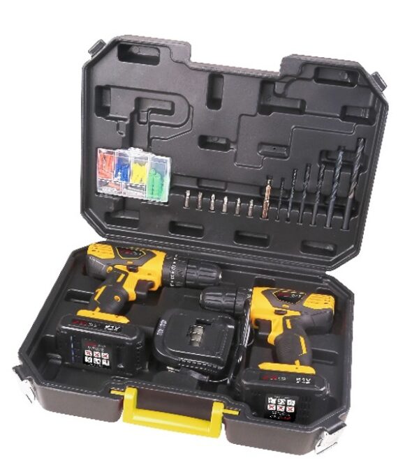 CORDLESS DRILL SET/ VISSEUSE DOUBLE JAUNE